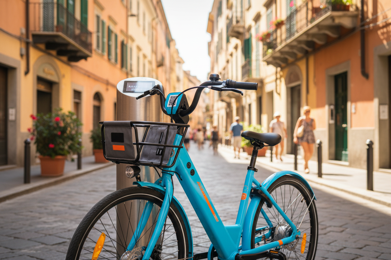 Bici elettrica moderna pronta per il noleggio - Wall Group Italia